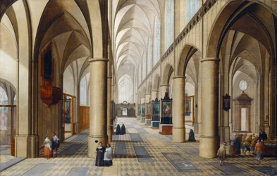 Interiør i en gotisk kirke